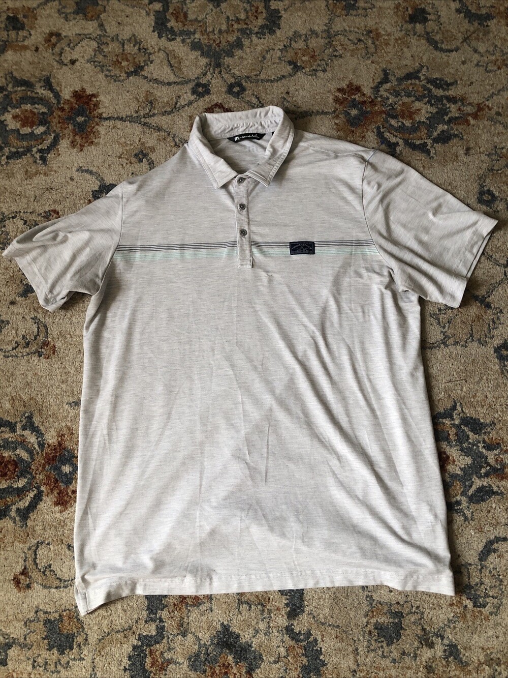 Travis Mathew Polo Shirt Adult 2XL XXL Blue Short Sleeve Golfing Casual Men's